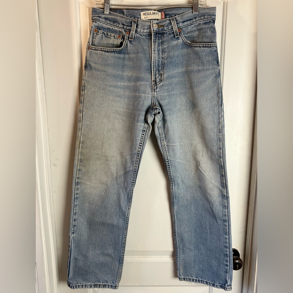 Levi's 505 Medium Wash Regular Fit Blue Jeans Men’s 33 x 30